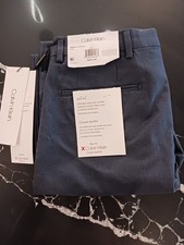Calvin Klein Men's Stretch Slim Fit JEROME Pants, NAVY Blue, 30W X 32L