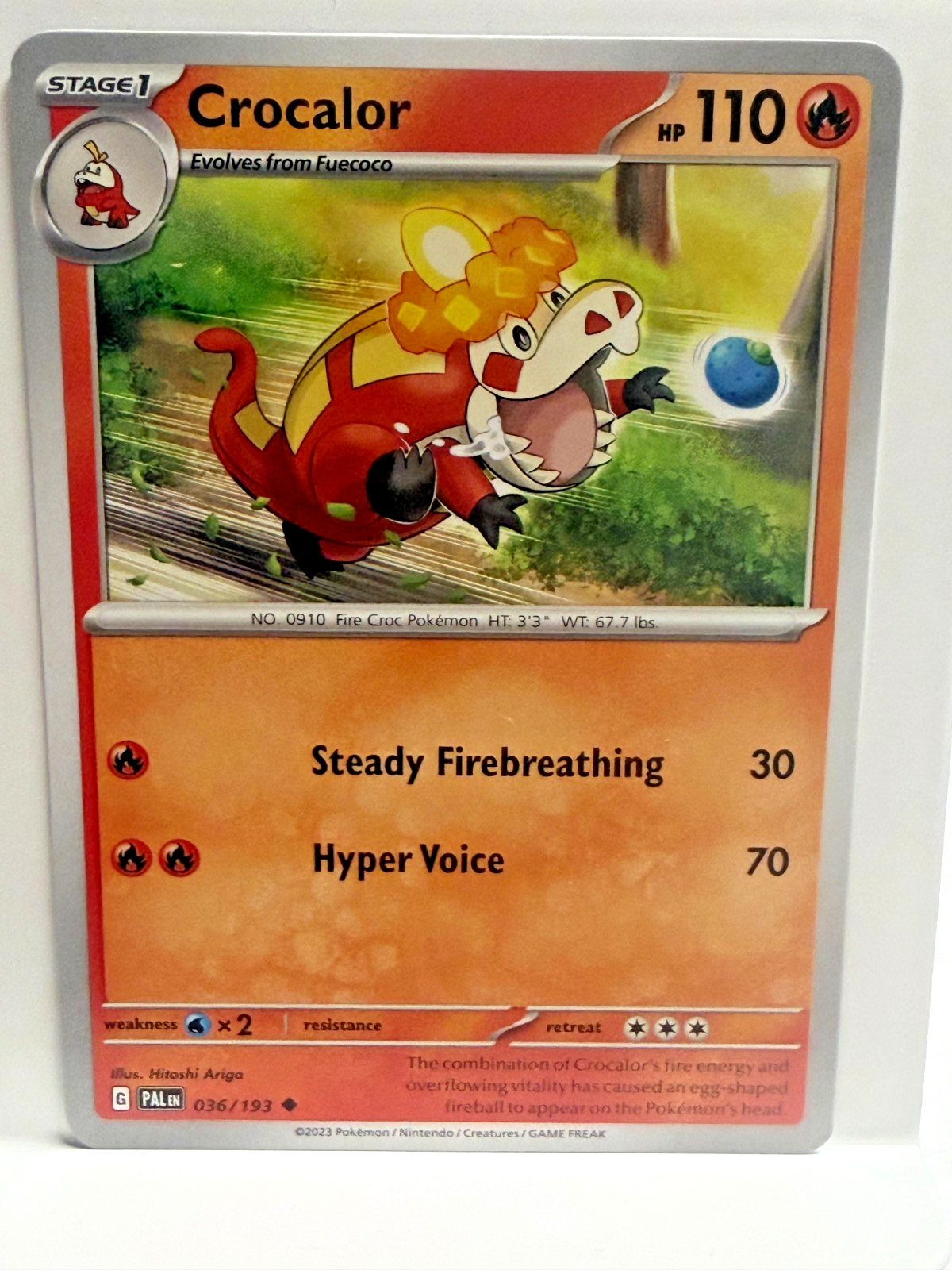 Crocalor - SV02: Paldea Evolved 036/193 NM English Pokemon Card