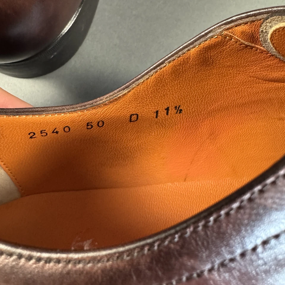 Zapatos Oxford para hombre Santoni Darian de cuero marrón con puntera talla D 11,5 Foto 2 de 4