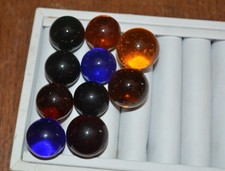 VTG Solid Transclucent Glass Marbles 1960/70s 10 3/4"-1" Shooter  Perry