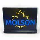 Vintage Molson Beer Maple Leaf Electriglas Table Top 9.5” X 6.75” Lighted Sign