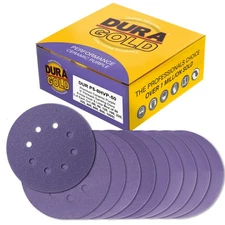 5" Ceramic Sanding Discs, 8-Hole, 50 Disc Variety Pack - Hook & Loop Sandpaper