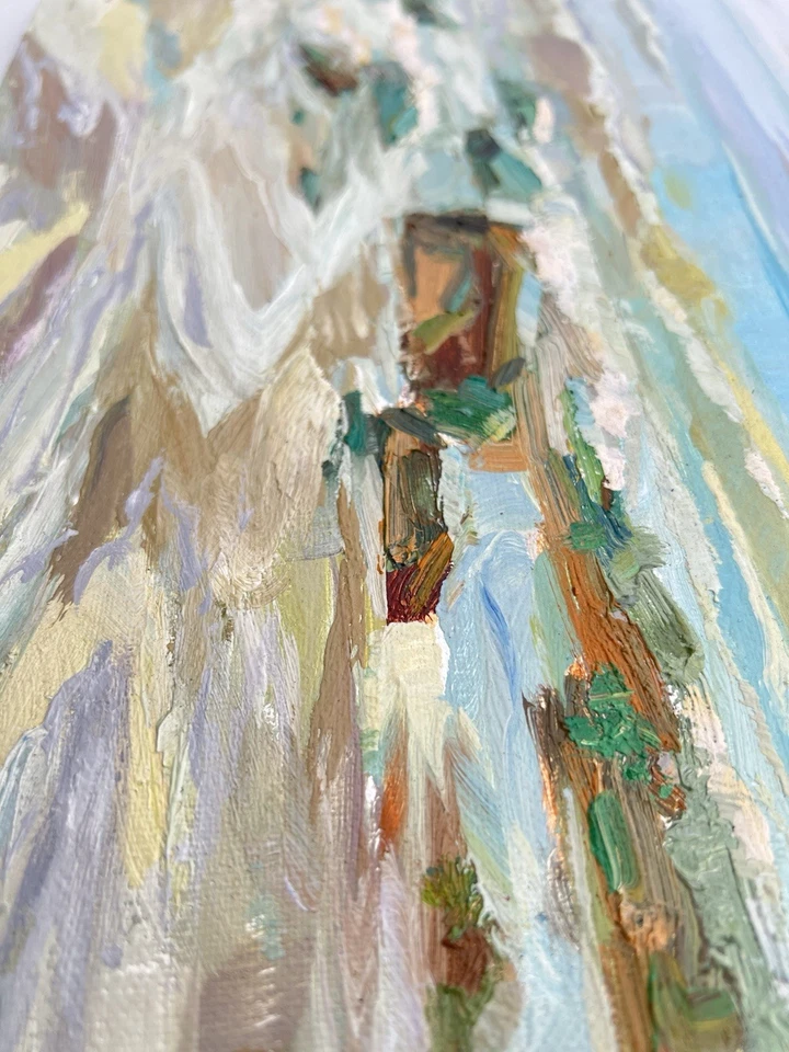 Pintura Original Puesta de sol de un mar Impresionismo Óleo sobre Cartón de A.Shrub Foto 3 de 4