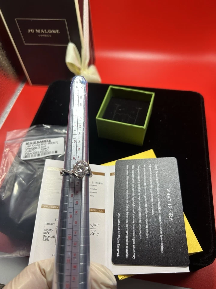 3.0 克拉 7 码独特圆形切割带心形开口 — 第 3/4 张图片