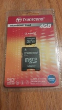 Transcend 4GB Micro SD Memory Card + Adapter for Camera Phone MP3 Tablet