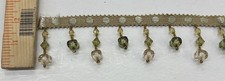 CLEARANCE : 2 Inch Beaded Trim Fringe with Gimp Top - Sold By Yard Sage Green