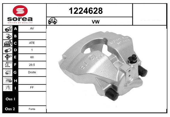Étrier de frein SNRA 1224628 anti-grippage pour VW Transporter T6
