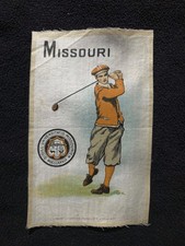 c1910s S22 Murad Cigarettes tobacco silk UNIVERSITY of MISSOURI Golf Golfer