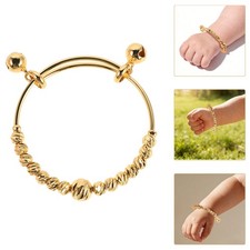 2 Pcs Bracelet for Newborn Baby Adjustable Golden Bracelets Children