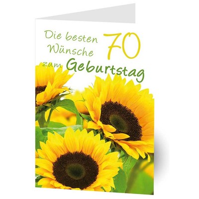 LUMA Geburtstagskarte 70. Sonnenblumen DIN B6, 1 St.