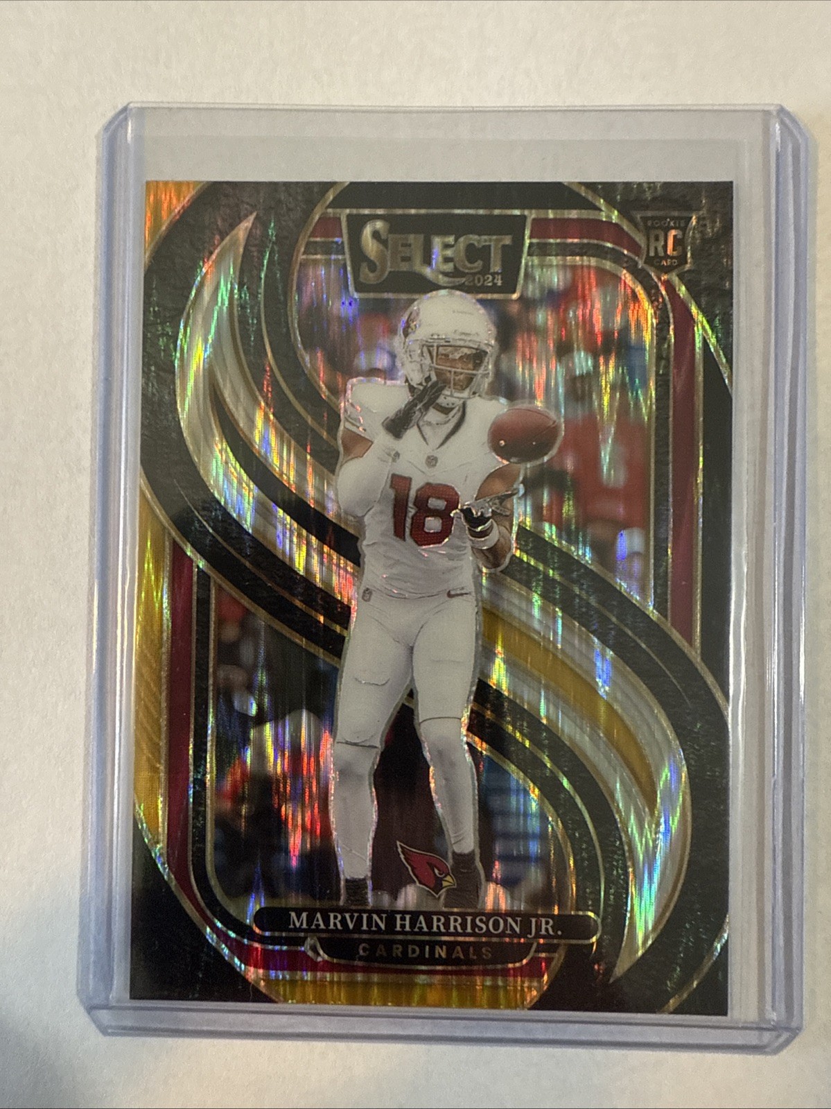2024 Panini Select Marvin Harrison Jr. (RC) BLACK GOLD SHOCK PRIZM #115 Premier