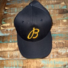 Breitling 1884 Strapback Hat Organic Cotton Navy Blue Embroidered Yellow