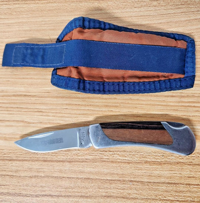 Vtg Gutmann Edge Mark Explorer 11-325 Pocket Knife Seki Japan W/ Original Sheath