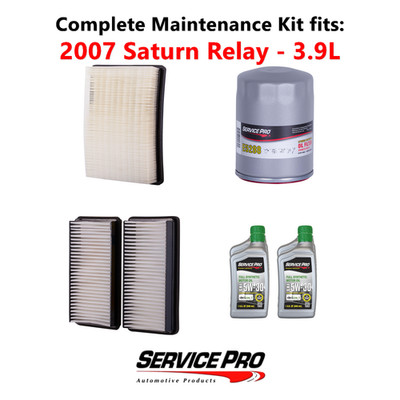 2007 Saturn Relay 3.9L Complete Air, Oil & Cabin Filter Kit (5W-30)
