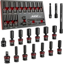 38 Drive Universal Impact Socket Set 17pcs Deep Swivel Metric 8-19mm Cr-mo 38 Drive Universal Impact Socket Set 17pcs Deep Swivel Metric 8-19mm Cr-mo