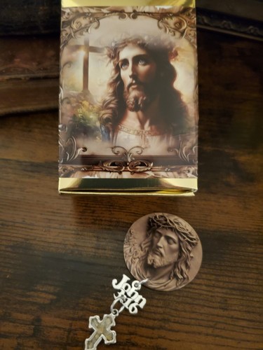 John 3:16 Cross Medallion Stones from Tomb of Jesus Church Holy Sepulchre - 第 6/11 張圖片