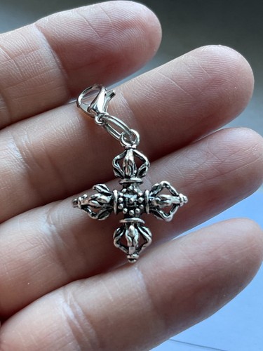 3D Tibetano Budista Doble Vajra Dorje Ant. Plata Charm colgante thunderbolt sm - Imagen 8 de 9