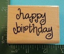 HAPPY BIRTHDAY Saying Rubber Stamp by JRL Design