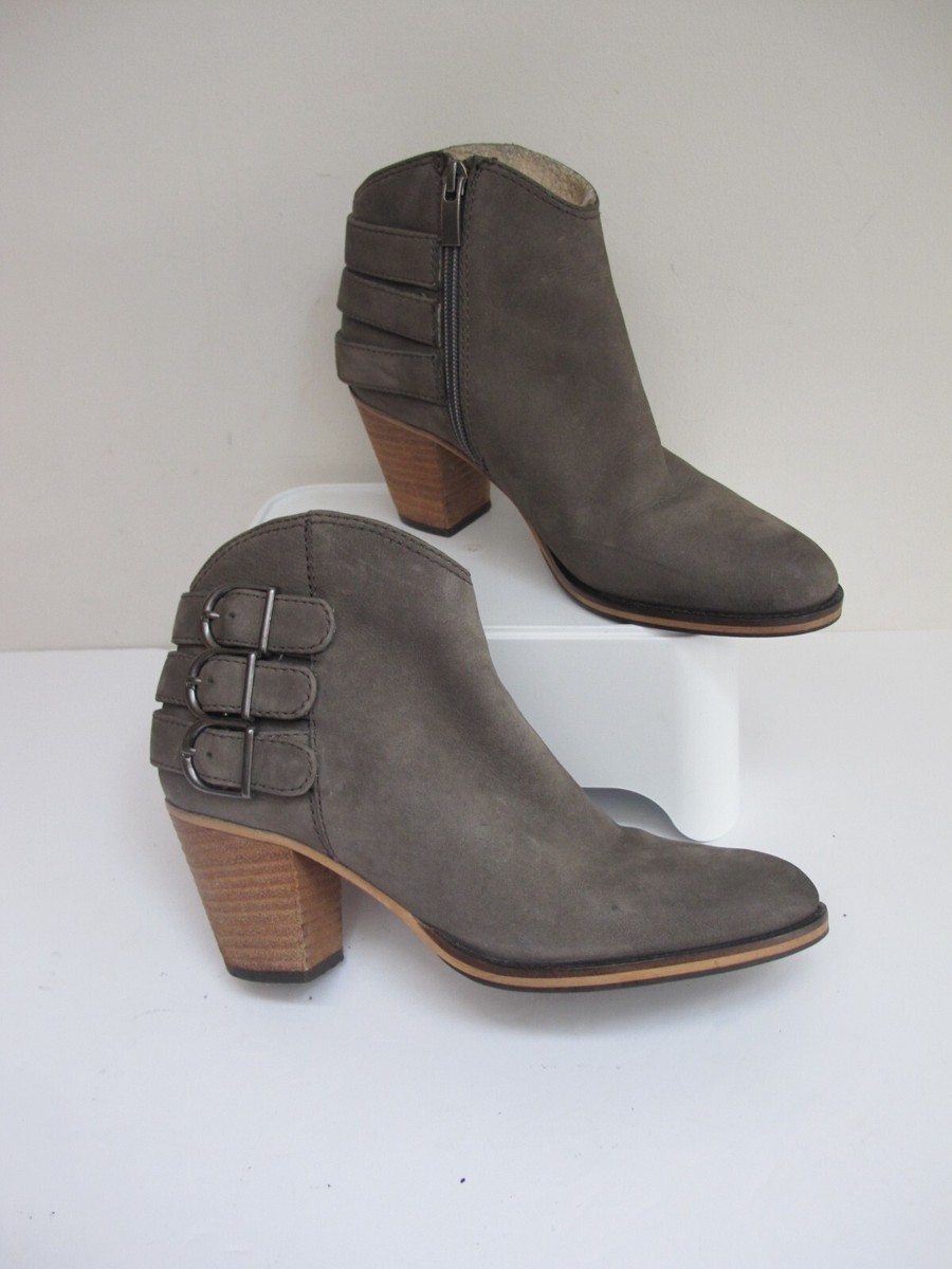 Size ANKLE BOOTS- MINT VELVET -Grey Suede Leather Block Heel
