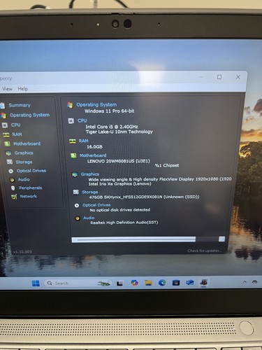 Lenovo ThinkPad T14s Gen 2 Al TOUCH i5-1135G7 2,40 GHz 16 GB 512 GB SSD Grado B - Imagen 2 de 11