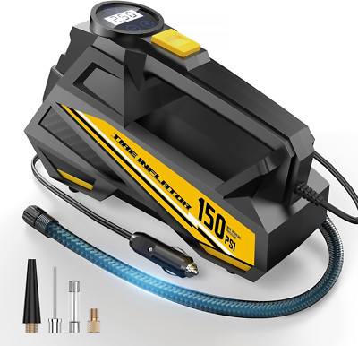 Tire Inflator Portable Air Compressor - DC 12V Air Pump for Car Tires with 150PS