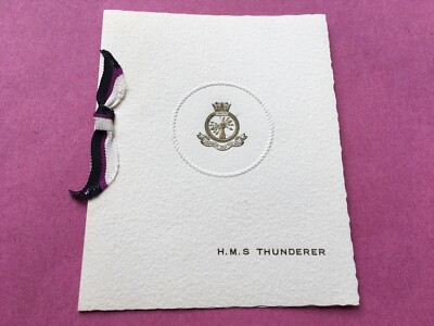 C1920s ERA H.M.S. ''THUNDERER'' ROYAL MARINE ENGINEERING COLLEGE PLYMOUTH WEIHNACHTSKARTE