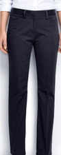 NEW LANDS END WOMENS FIT 2 PLAIN FRONT BOOTLEG TC CHINO PANTS BLACK 24W/P X 25"