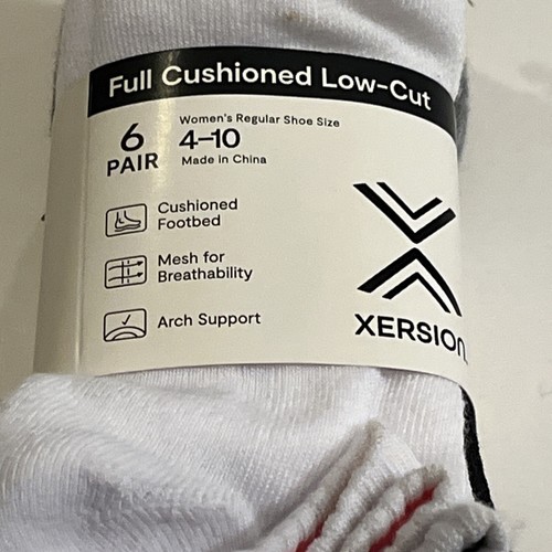 Womens Xersion Socks 6 Pair Full Cushioned Low Cut New - Picture 2 of 4
