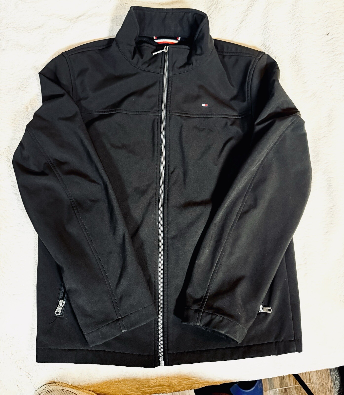 Tommy Hilfiger Mens Soft-Shell Black Jacket Size Small  