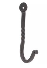 Forged Wrought Iron Twisted Wall Hook Key Towel Coat Hanger Antique Look 4.5 in