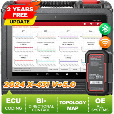 LAUNCH X431 V+ 5.0 Elite Diagnostic OBD2 Scanner Tool Bidirectional K Coding