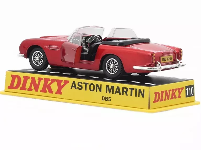 ATLAS DIECAST DINKY TOYS ASTON MARTIN DB5 OPEN CABRIOLET IN METALLIC RED 110