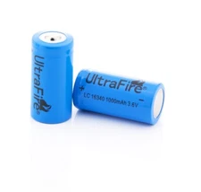 UltraFire 16340 CR123A Battery 1000mA 3.6V Li-Ion PBC Protected Rechargeable