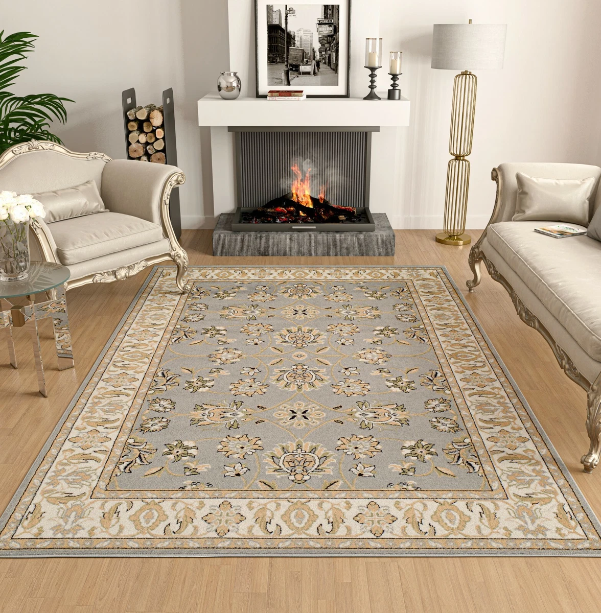 Traditional Area Rugs 8x10 Living Room Carpet Floor Oriental Rugs Gray Rugs  8x11