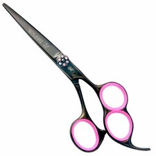 Washi Beauty Black Jet 5.75 Shears / Scissors 3 Hole Ergonomic Double Finger