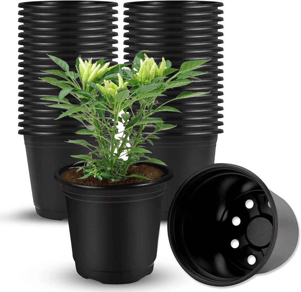 40 or 100 Pack Nursery Pots, 4 Inch Nursery Pot for Plants, Plastic ...