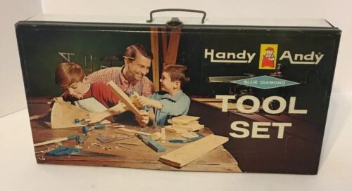 Vintage HANDY ANDY BLUE DIAMOND Metal Tool Set Box No.650. Just box - Picture 1 of 7