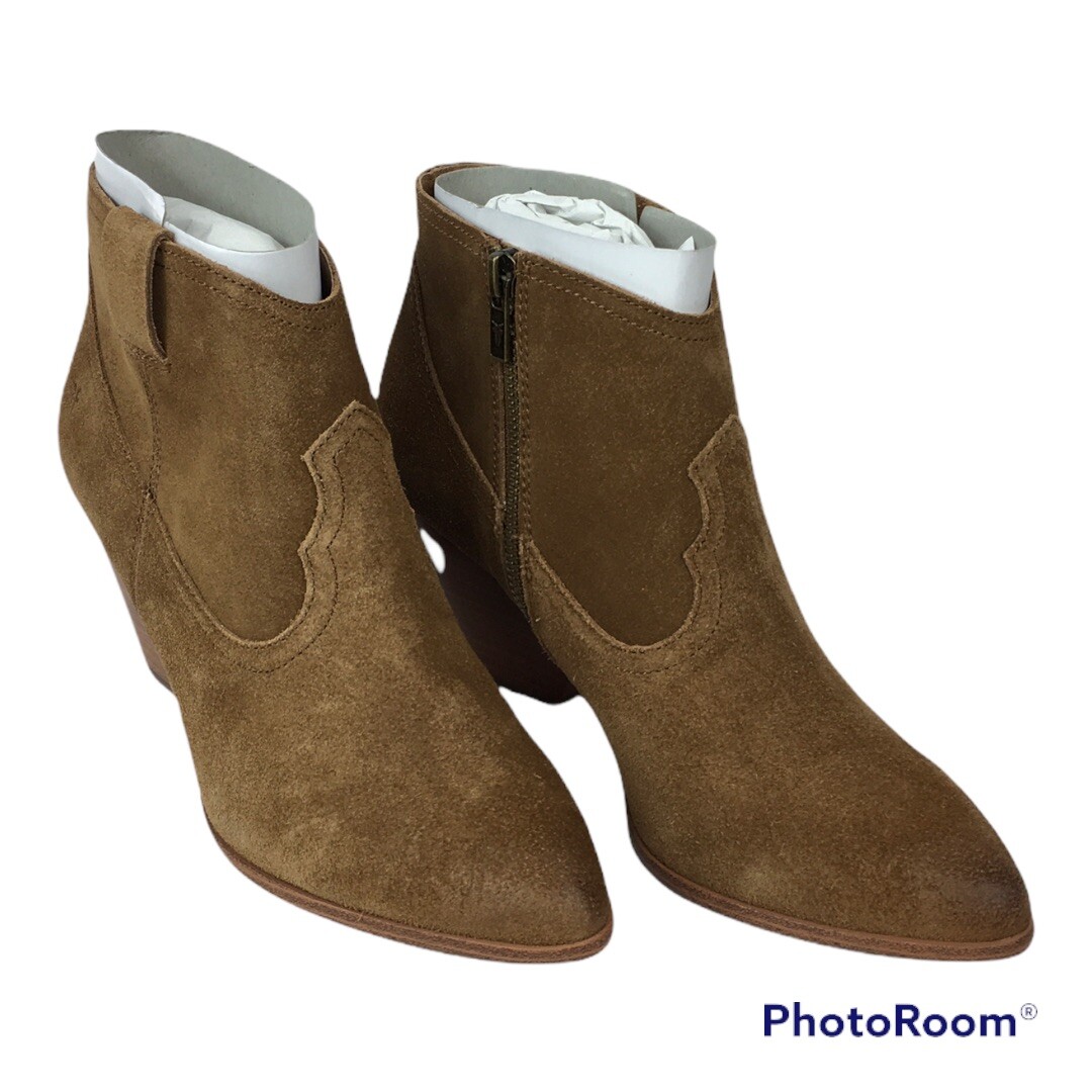 Frye Brown Ankle Boots with Suede Material and Side Zipper Frye Ankle Boots side Zip 12 D WITH CEDAR BOOT TREES AND  main image 3