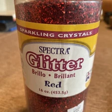 Pacon Spectra Glitter Sparkling Crystals - 16 Oz  - Red (91740)