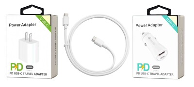 PD USB-C Wall, Car Adapter, USB-C to C for Galaxy Note 10/10+/Note 20/20 Ultra
