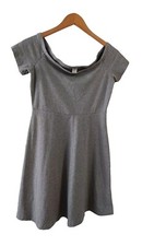 Old Navy Dress Womens S Fit & Flare Gray Off Shoulder Short Sleeve Pullover
