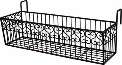 Metall Wand Pflanzkorb Halbrund – Hängekorb 53x35x16 Cm Für Balkon, Garten, Zaun