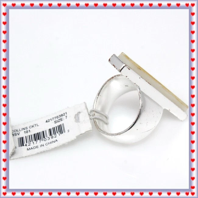 Anillo Kendra Scott Silver Collins grande llamativo talla 7 Foto 3 de 4