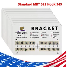 10 pack USA Dental Standard Braces Brackets Orthodontics MBT 022" 345 Hooks #1