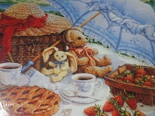 3000 PC Jigsaw Puzzle FX Schmid Blue Parasol Teddy Bear Picnic ~ FREE SHIPPING