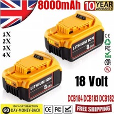 Battery For Dewalt 18V Battery 8.0Ah 18 Volt DCB184 DCB183 DCB182 DCB180 DCF885