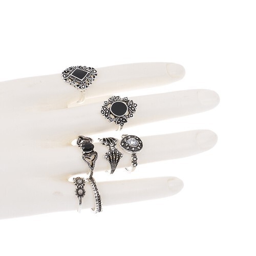 15Pcs/set Vintage Ring Personality Punk Gothic Men Women Rings Jewelry GiftJ LZ - Bild 5 von 11