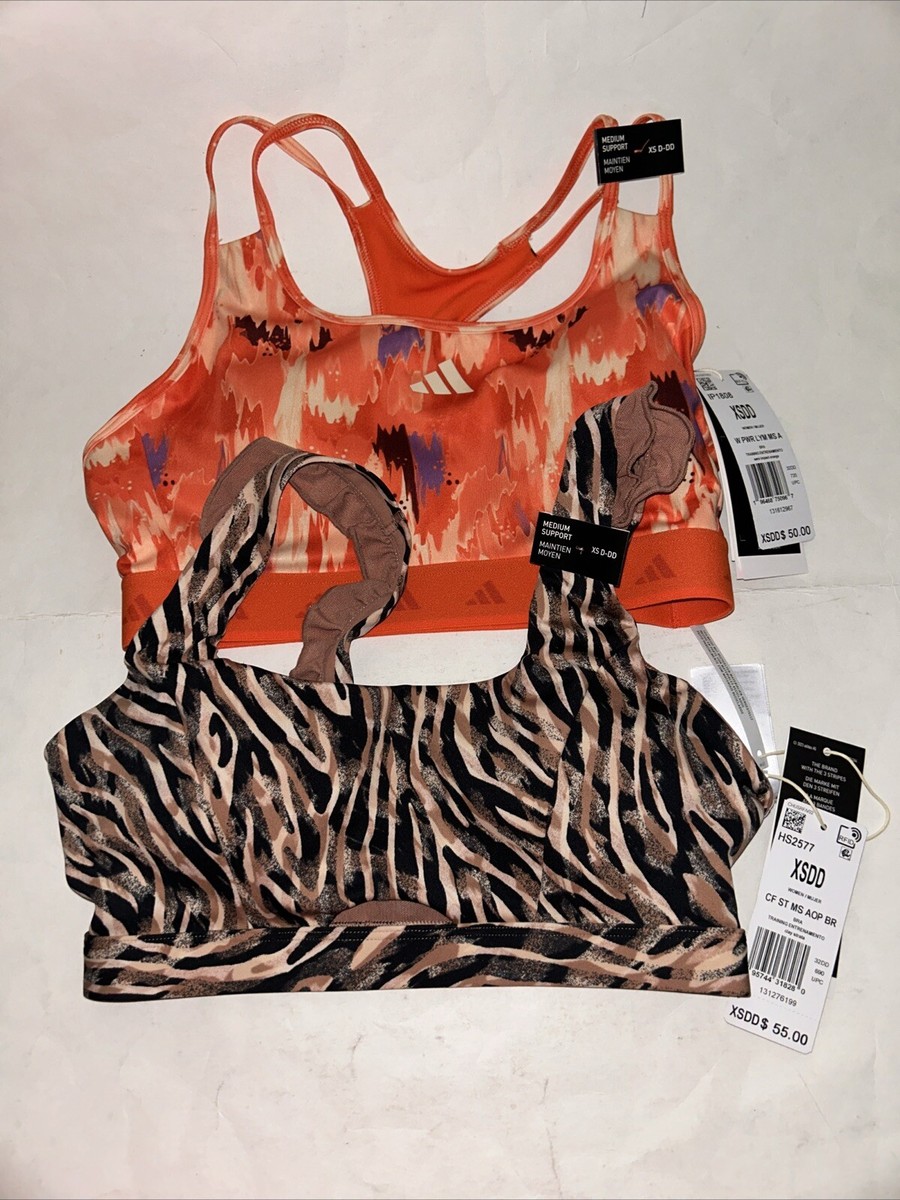 LOT 2 Adidas Sports Bras Women Size XSDD (HS2577 & IP1808) Reg