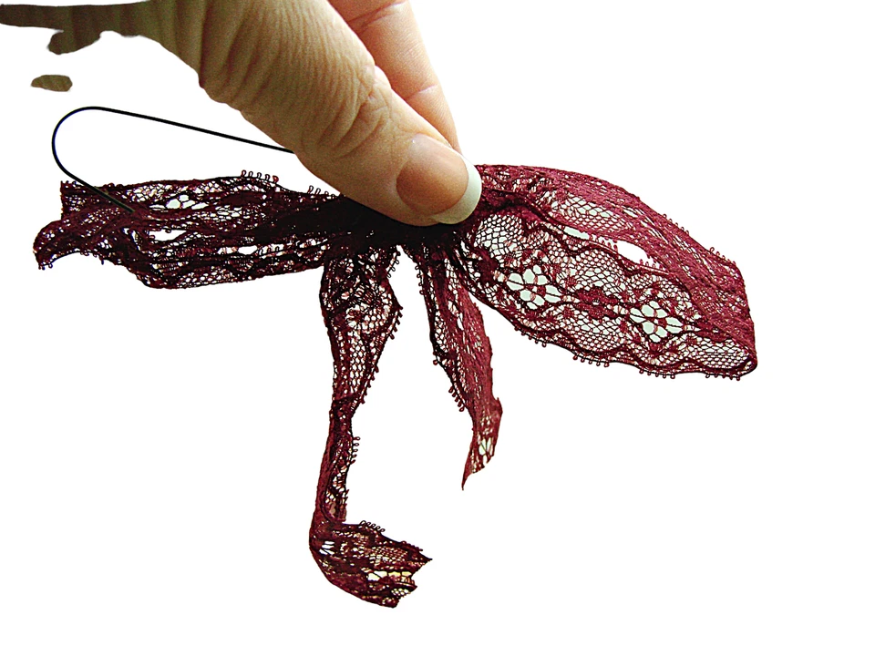 蕾丝蝴蝶结圣诞婚礼和派对装饰 48 件勃艮第白色 — 第 4/4 张图片