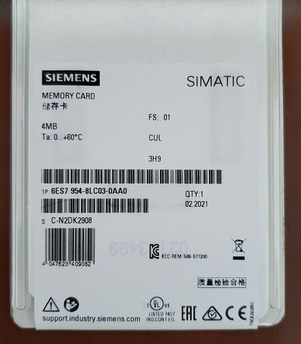 Siemens New 6ES7 954-8LC03-0AA0 4MB MEMORY CARD 6ES7954-8LC03-0AA0 Fast delivery - Picture 2 of 2